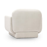 Side perspective of Azalea Performance Velvet Accent Chair low grounded frame
