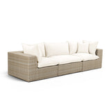 Cali modular outdoor sofa natural synthetic wicker weave detail
