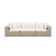 Cali 120-inch modular outdoor sofa front angled view on patio