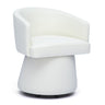 Kristen Rolling Desk Chair in Taupe rear curve angle