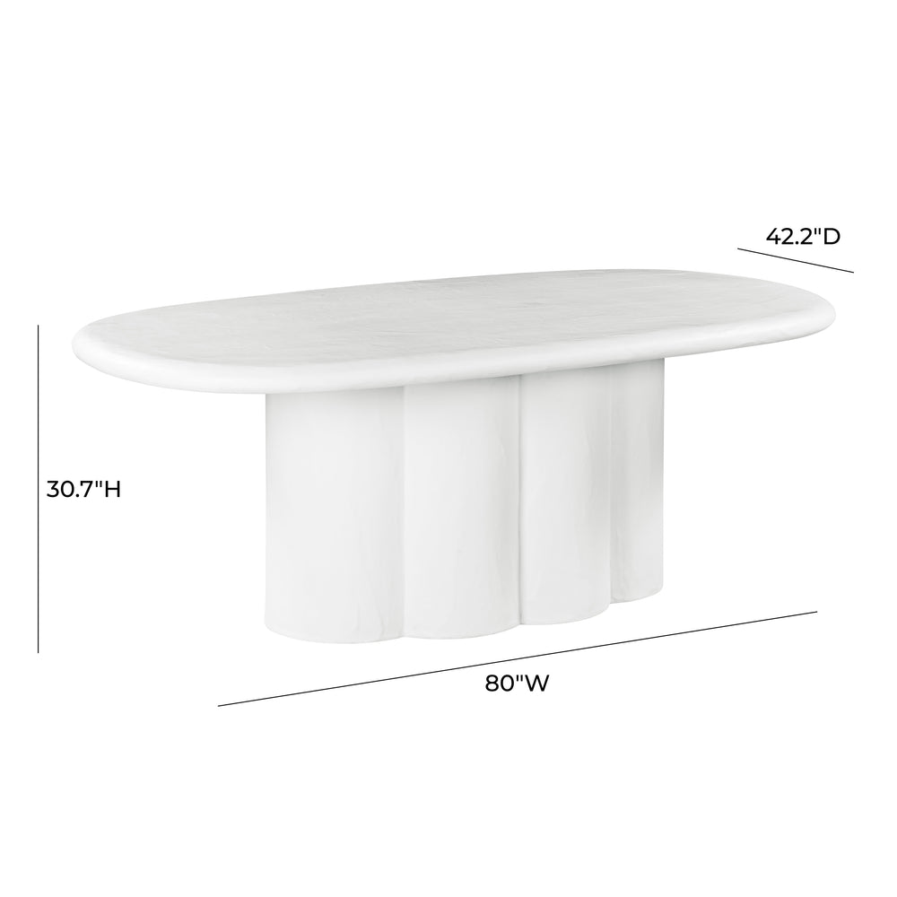 Elika 80" Faux Plaster Indoor / Outdoor Oval Dining Table dimensions