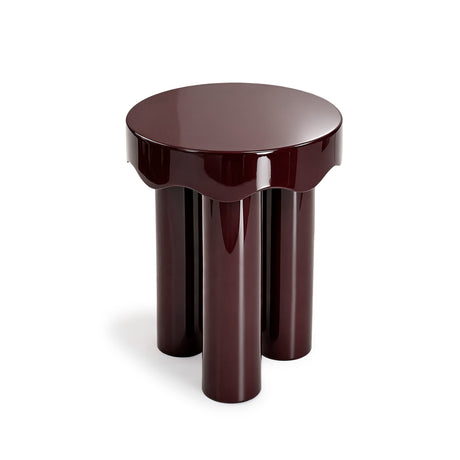 Detailed surface reflection on the Casper burgundy wavy edge side table top