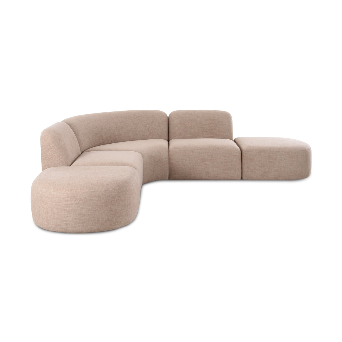 Gorge modular euro sectional arranged in an L-shaped corner configuration