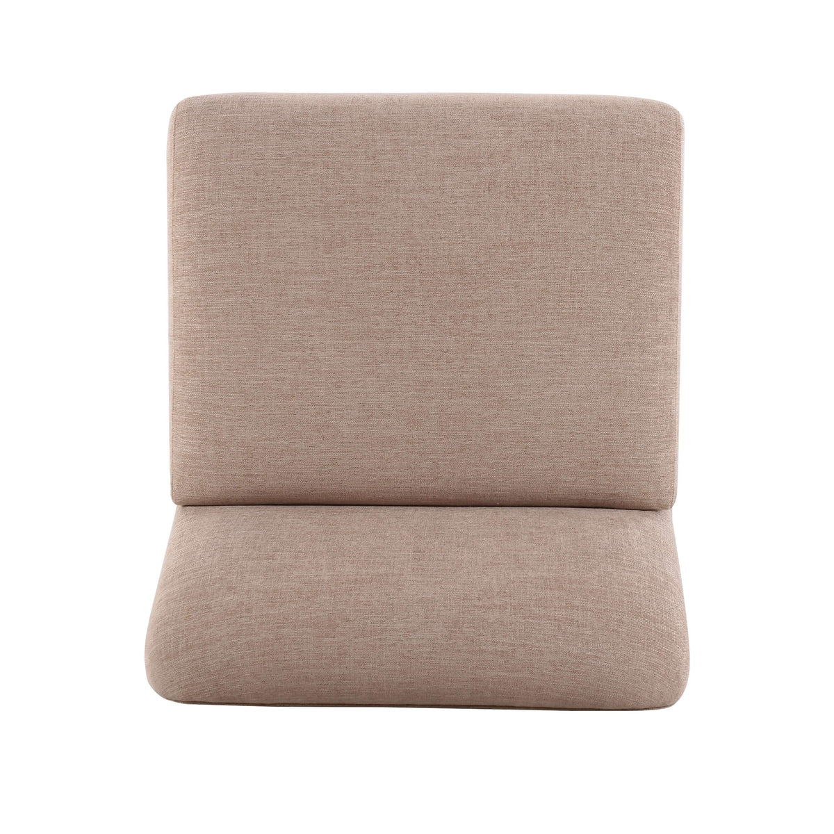 Cream modular sectional armless chair in open-concept living space