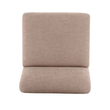 Cream modular sectional armless chair in open-concept living space