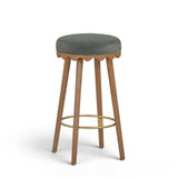 Oodle Performance Vegan Mohair Bar and Counter Stool front perspective in bright open space