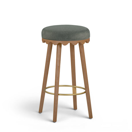 Oodle Performance Vegan Mohair Bar and Counter Stool front perspective in bright open space