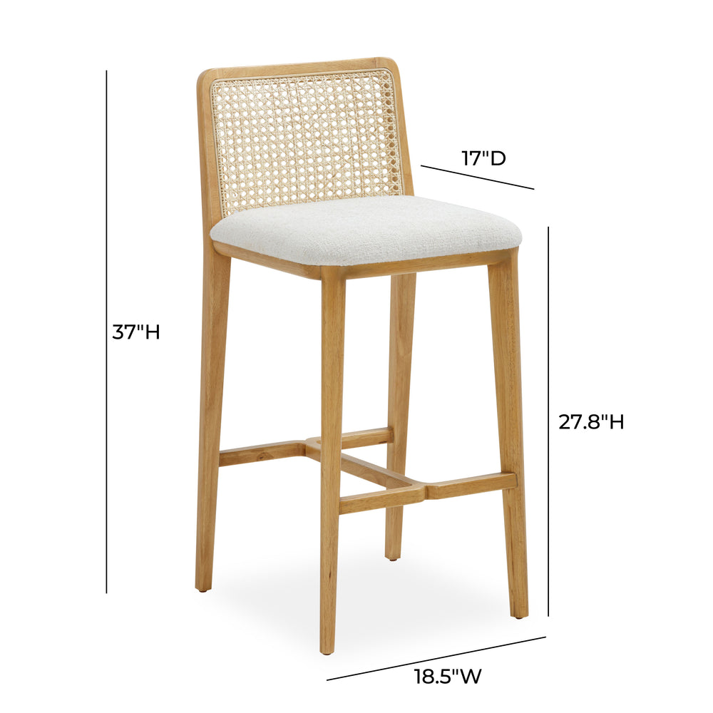 Gerri Performance Tweed and Rattan Counter Stool dimensions