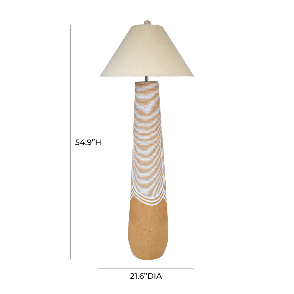 Harlee Natural Woven Floor Lamp dimensions