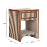 Kora 18" Cotton Jute 1-Drawer Contract-Grade Nightstand - View 10