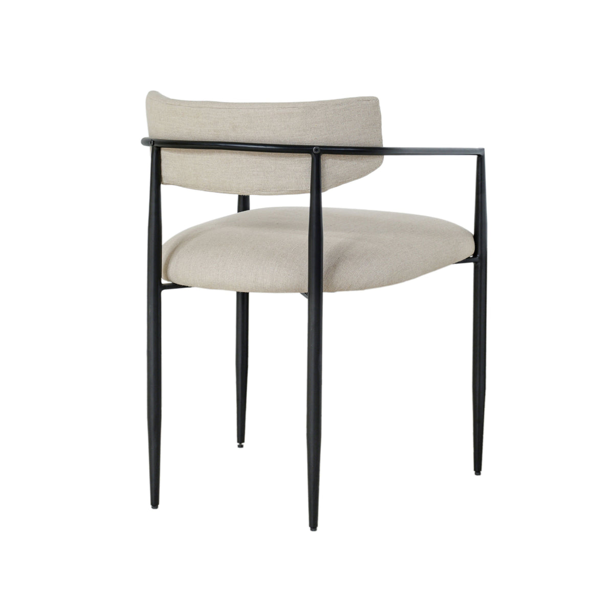 Forte Cream Linen Forged Iron Dining Chair - View 6