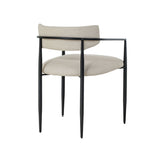 Forte Cream Linen Forged Iron Dining Chair - View 6