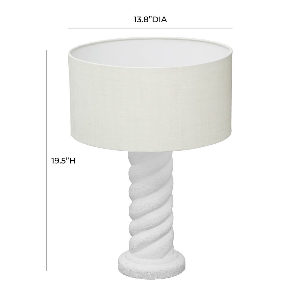 Rapunzel White and Cream Table Lamp dimensions