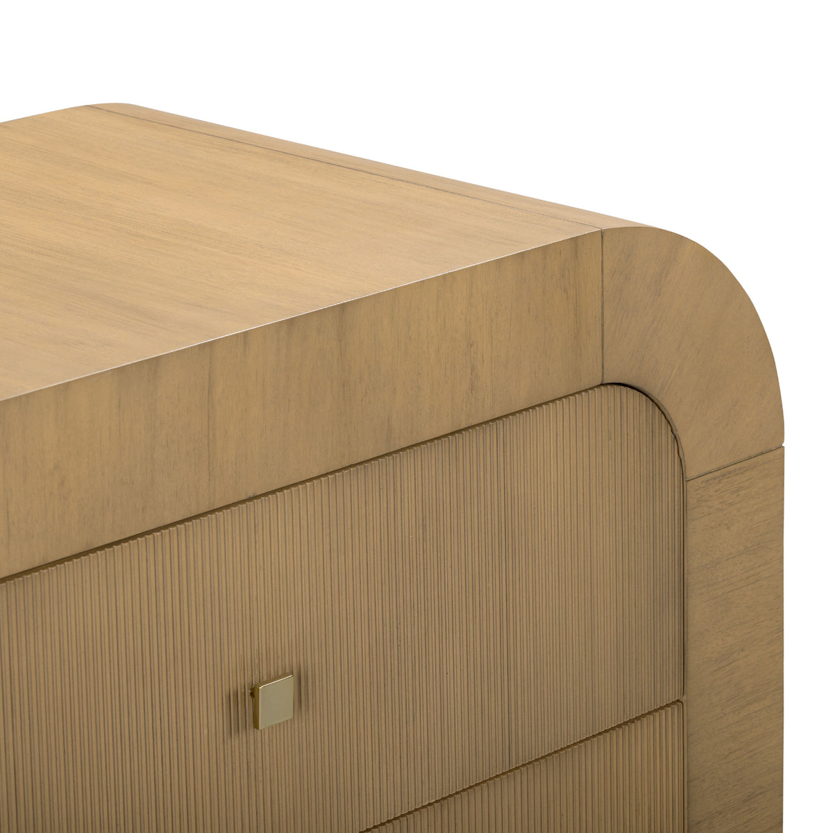 Natural wood finish front elevation of Hump 38-inch arched chest