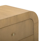 Natural wood finish front elevation of Hump 38-inch arched chest