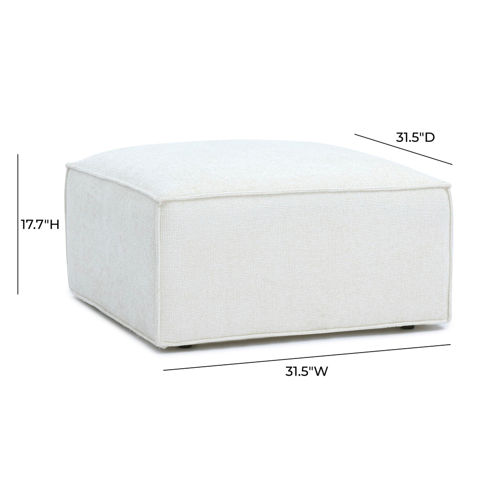 Mindy Chenille Basketweave Ottoman dimensions