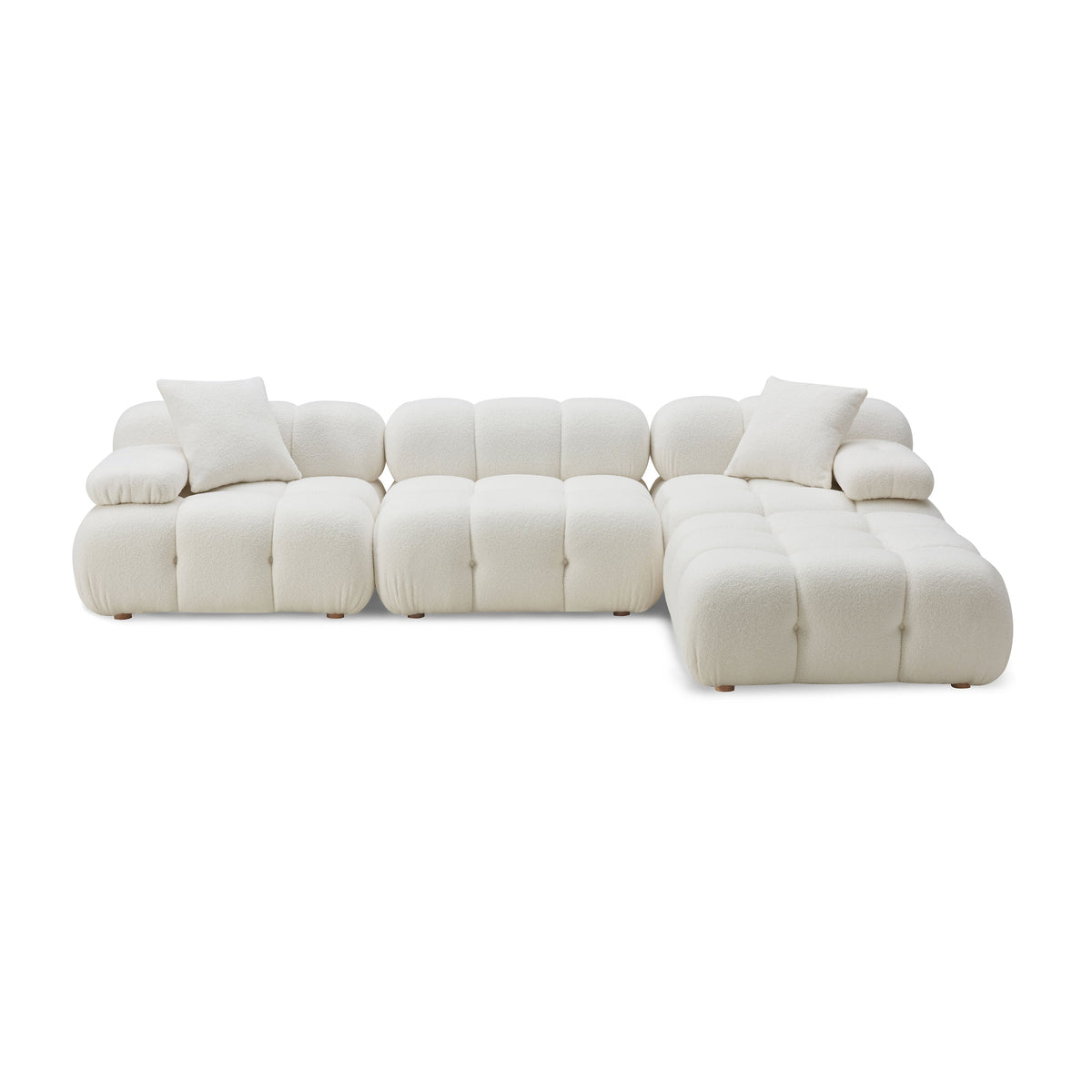 Calliope 4-piece modular sectional in black upholstery alternative