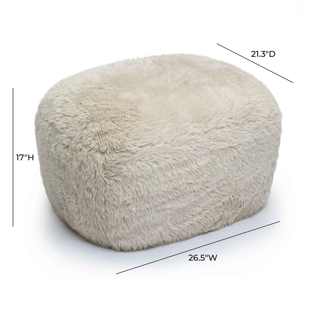 Britt Vegan Shearling Ottoman dimensions