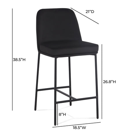 Sydney Performance Velvet Counter Stool Set of 2 - View 8