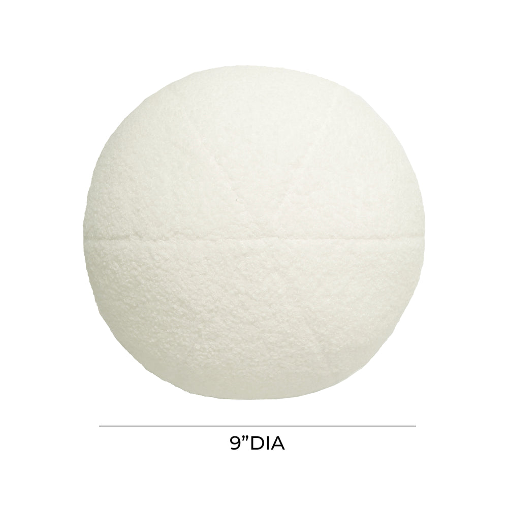 Boba Vegan Shearling Ball Pillow (9"-14") dimensions
