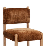 Close up of thick long pile performance chenille dining chair fabric