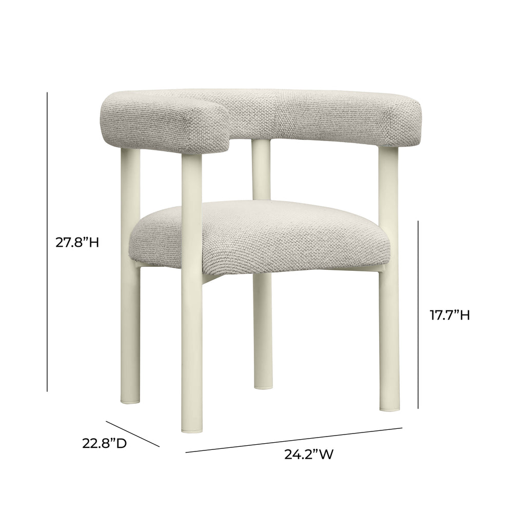 Jackie Cream Outdoor Textured Dining Chair dimensions
