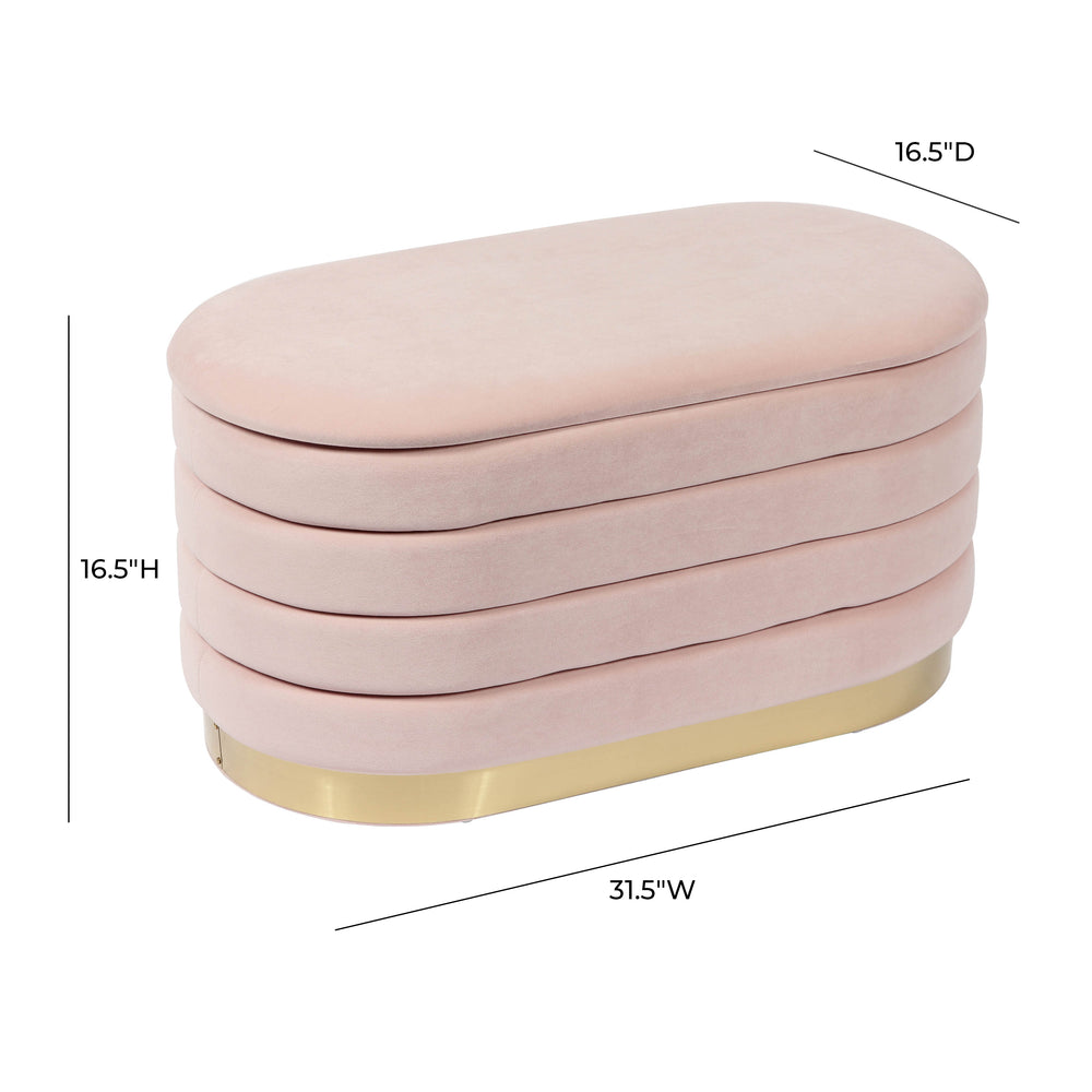 Lillian 31.5" Velvet Storage Bench dimensions