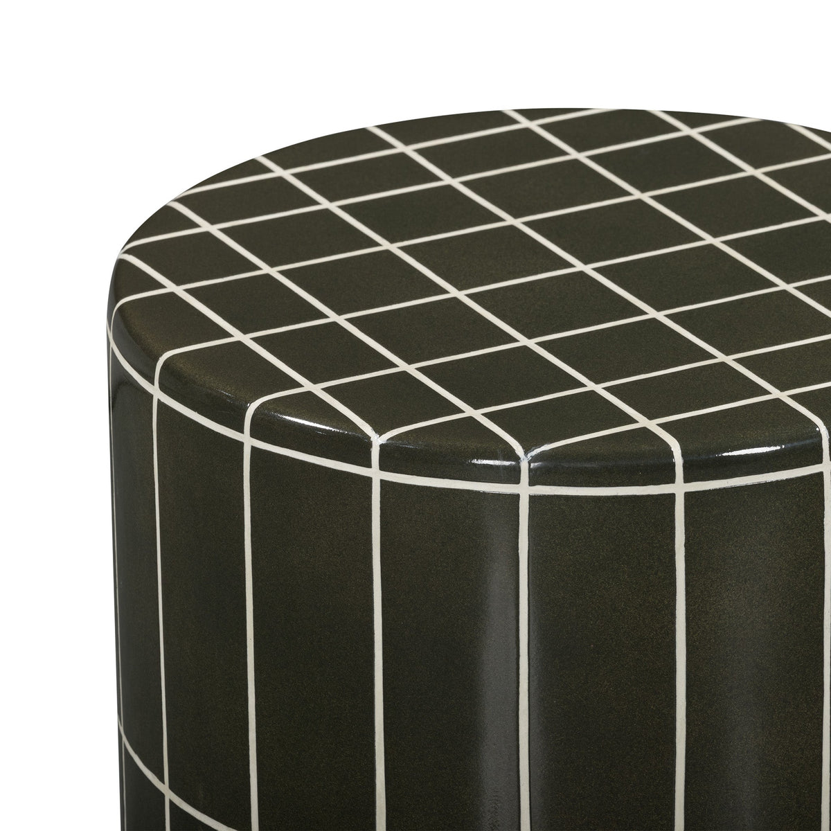 Tatiana round indoor outdoor side table resting on hardwood flooring