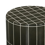 Tatiana round indoor outdoor side table resting on hardwood flooring