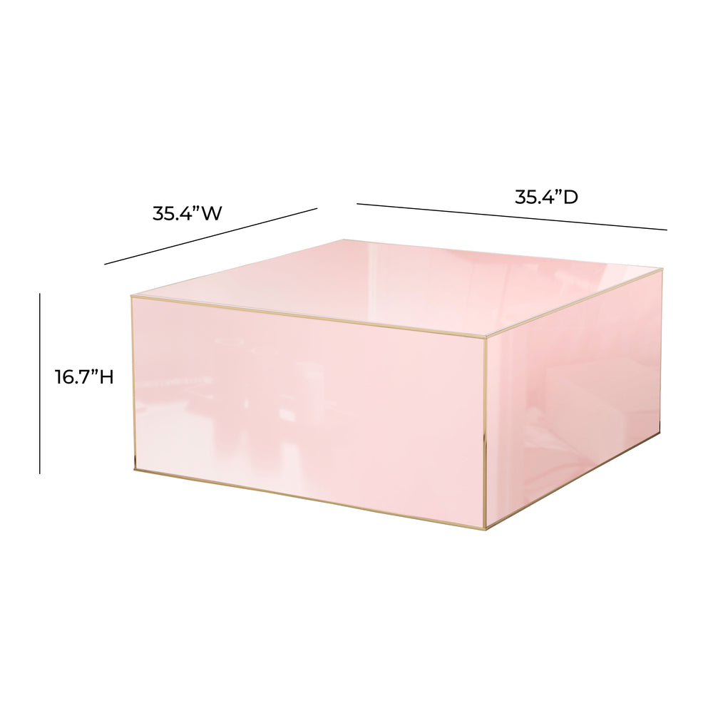 Havana 35" Glass Square Coffee Table dimensions