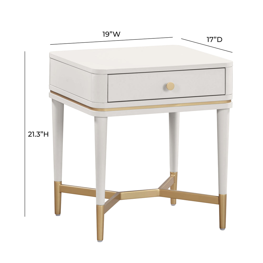 Julieta 19" Acacia Wood Nightstand With Drawer dimensions