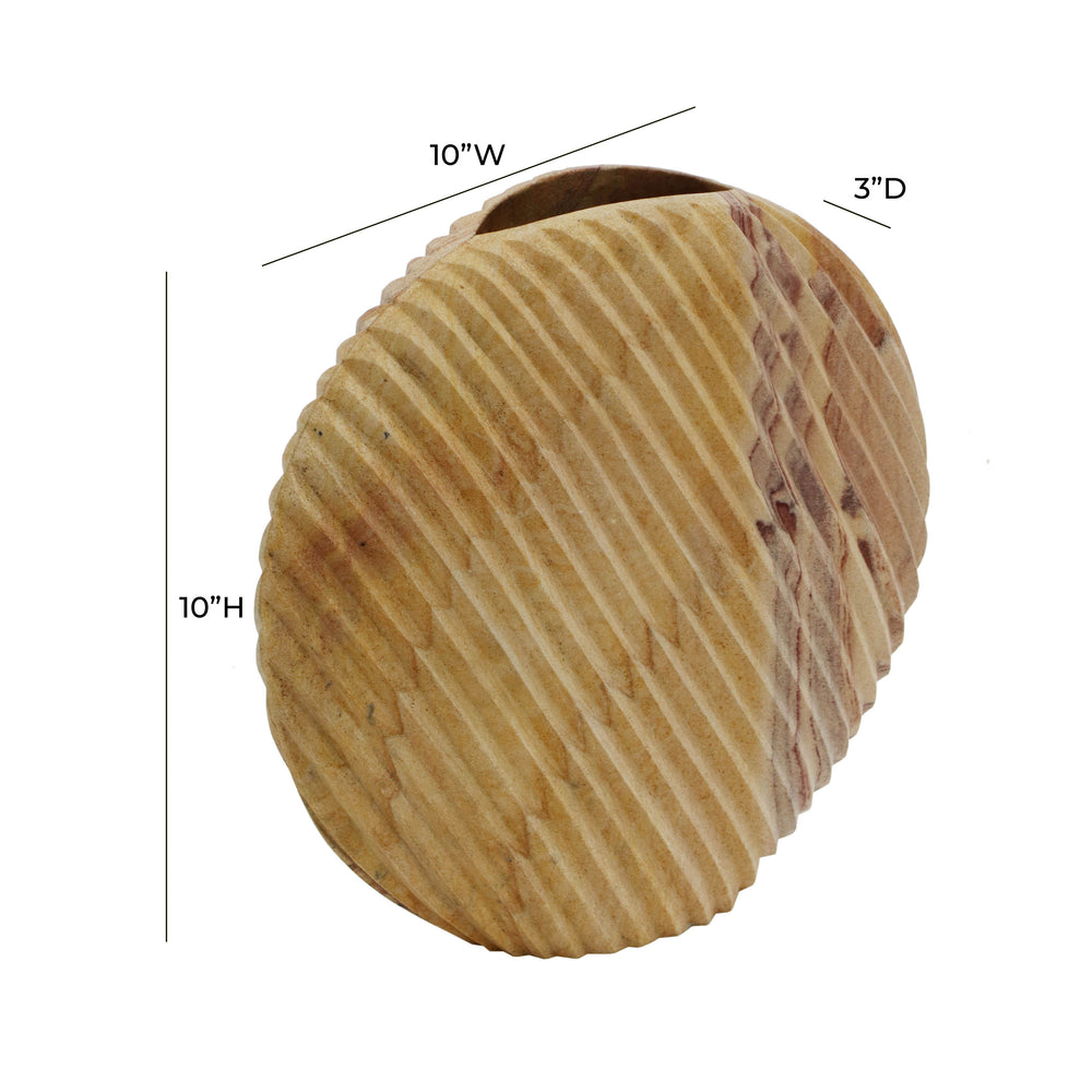 Saava Shell Stone Vase in Sandstone dimensions