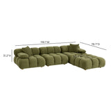 Overhead top view of Calliope 4-piece performance modular sectional layout