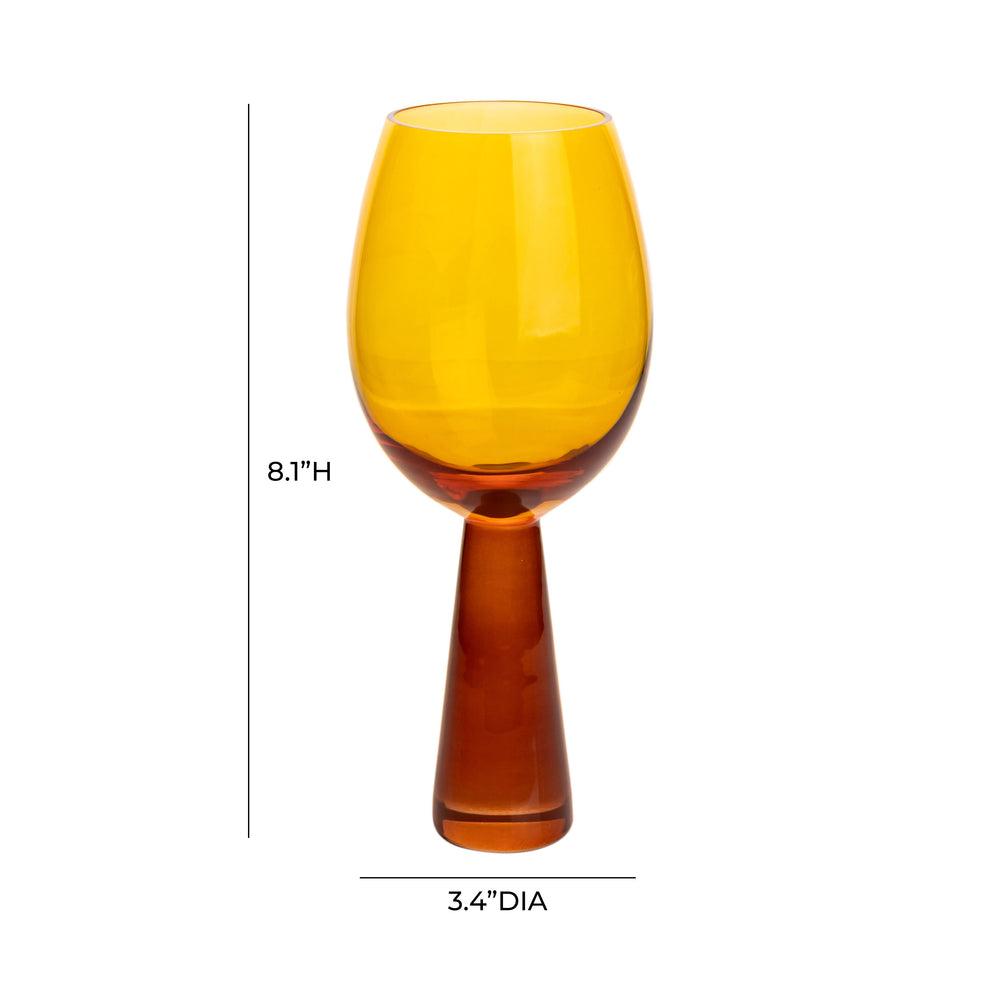 Rose Wine Glasses - Set of 4 dimensions