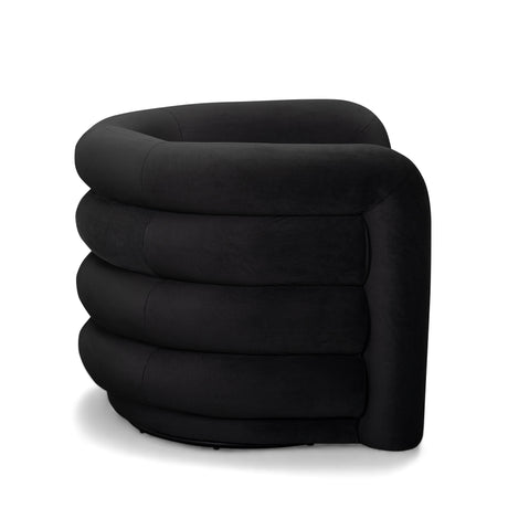 Curves Performance Velvet Swivel Accent Chair - View 4