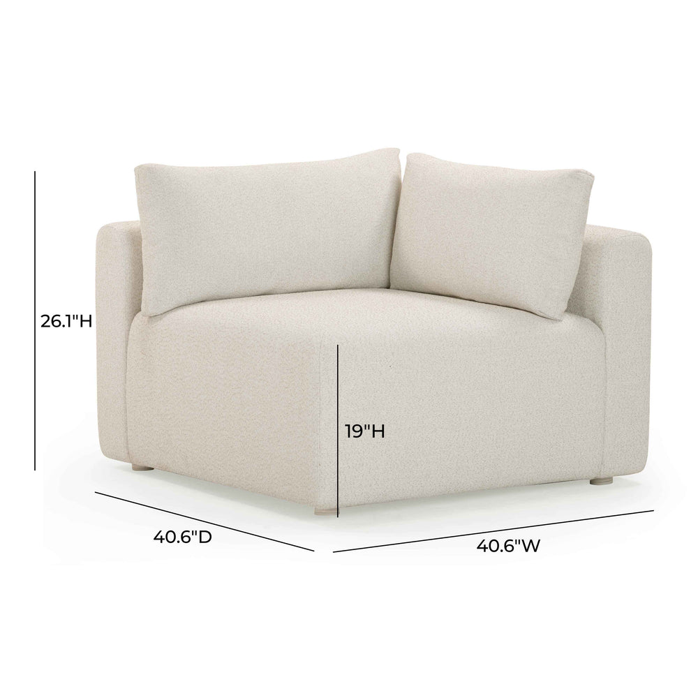 Hangover Cream Modular Outdoor Corner Chair dimensions