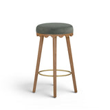 Oodle Performance Vegan Mohair Bar and Counter Stool ergonomic rounded seat shape view