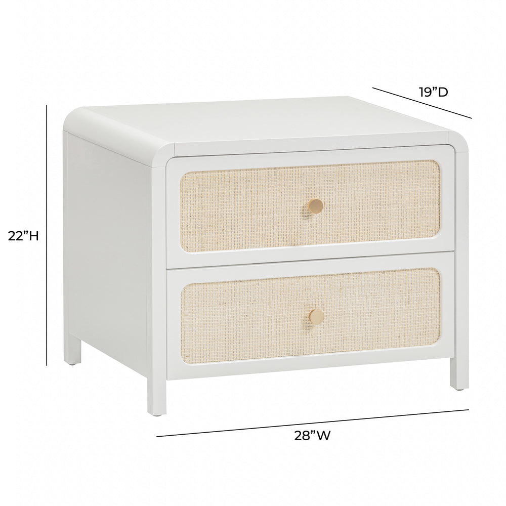 Patty 28" Rattan 2 Drawer Nightstand dimensions