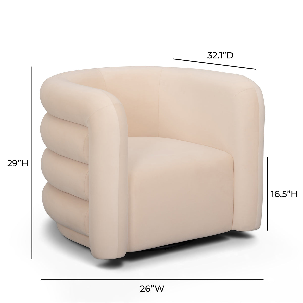 Curves Performance Velvet Swivel Accent Chair - View 23