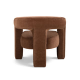 Malone Accent Chair in Blue Denim textured velvet front view