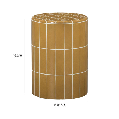 Tatiana round side table paired with modern patio lounge chairs