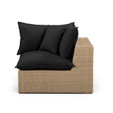 Cali corner chair integrated into an outdoor modular sectional sofa setup