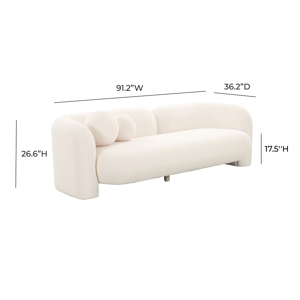 Amelie 91" Faux Fur Sofa dimensions