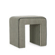 Byron Square Cotton Jute Ottoman showing waterfall silhouette and faux leather piping