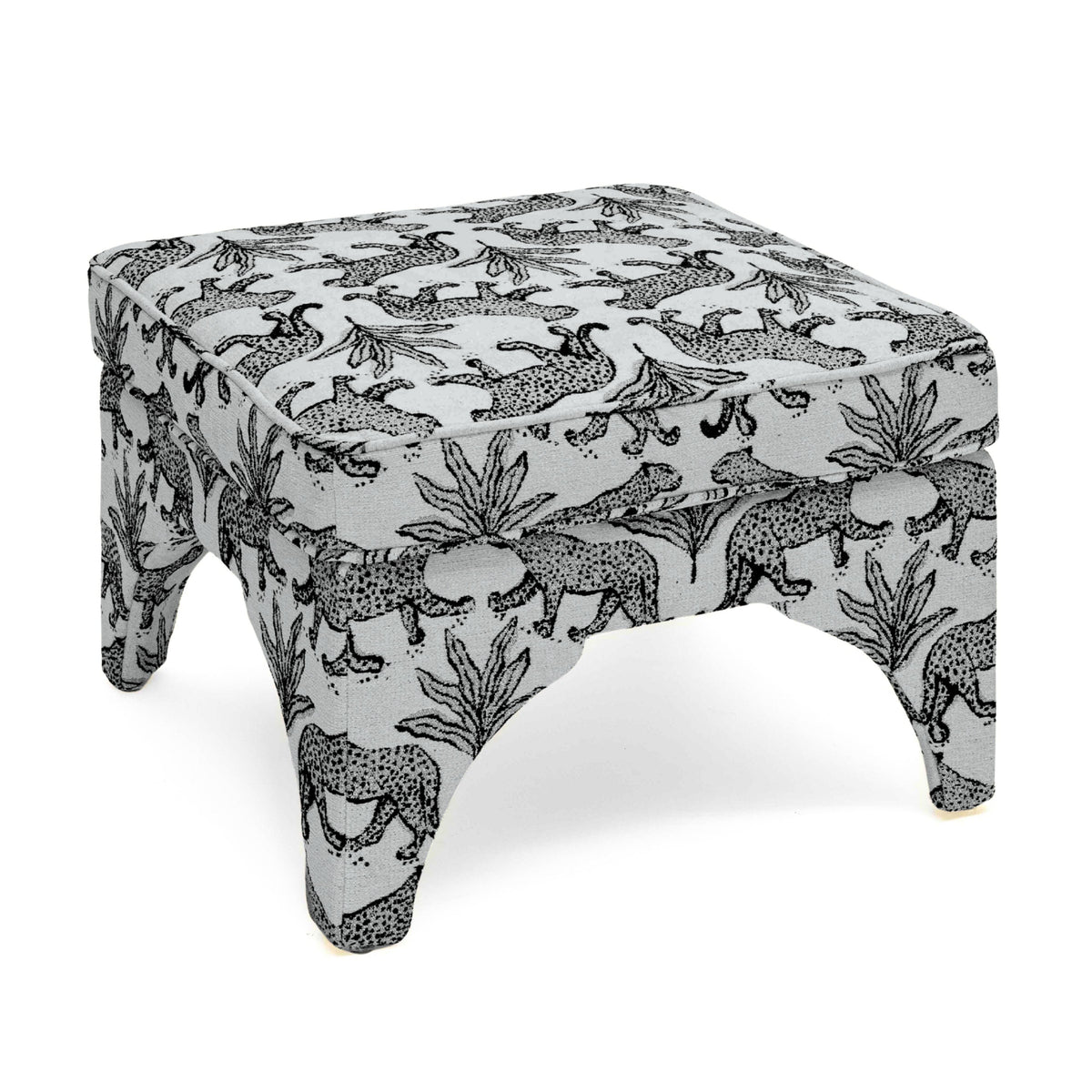 Raji Leopard Performance Jacquard Ottoman - View 10