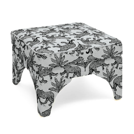 Raji Leopard Performance Jacquard Ottoman - View 10