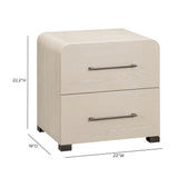 Marissa 2-drawer bedside chest showcasing solid construction and clean minimalist joinery