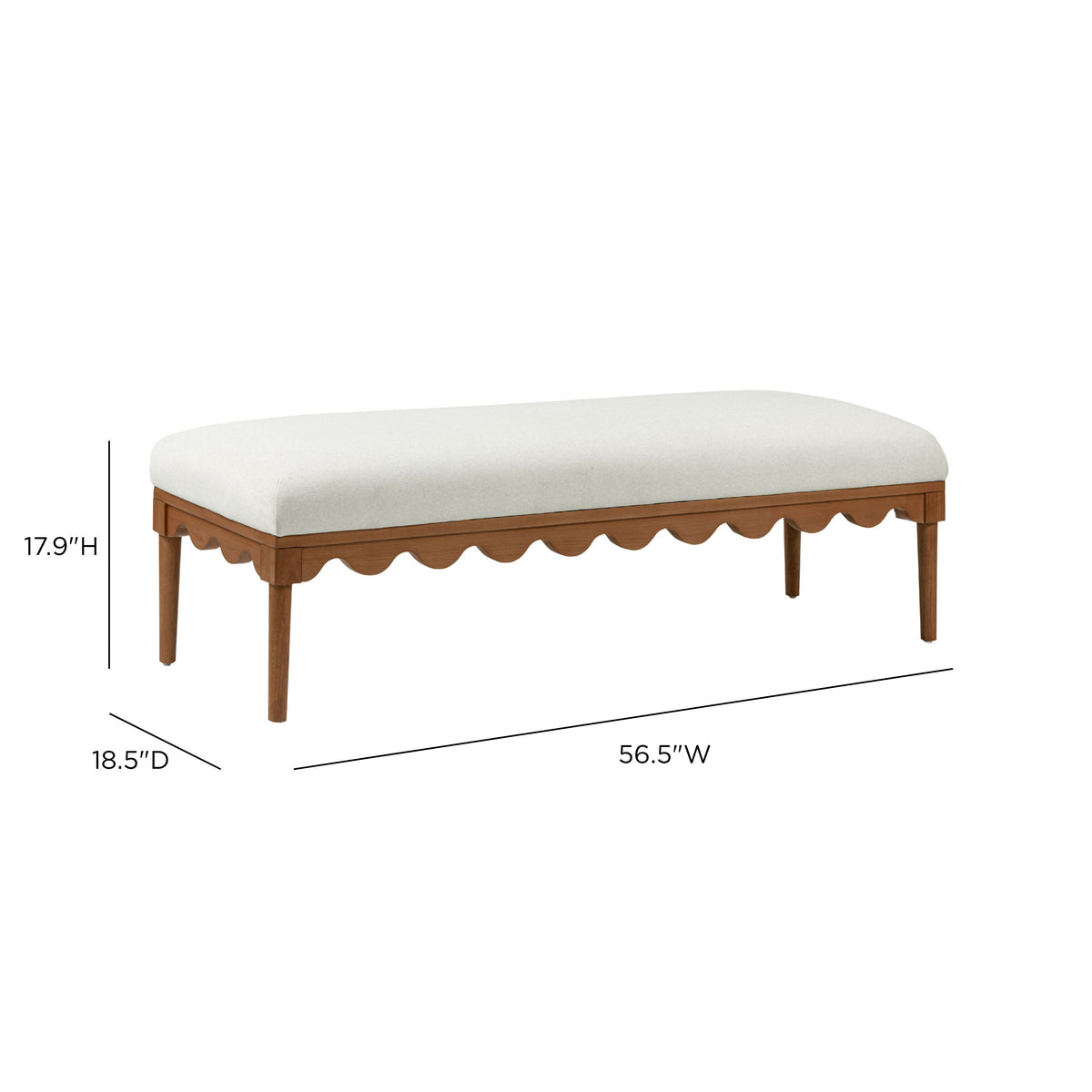 Oodle 56.5" Performance Vegan Mohair Bench - View 6