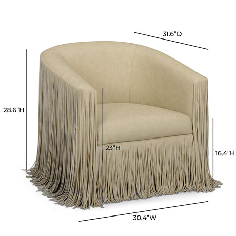 Shag Me Performance Vegan Leather Swivel Accent Chair - View 9