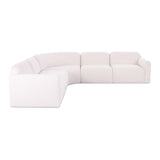 Gorge 5-Piece Modular Corner Sectional in Cream front view showing modular seating units